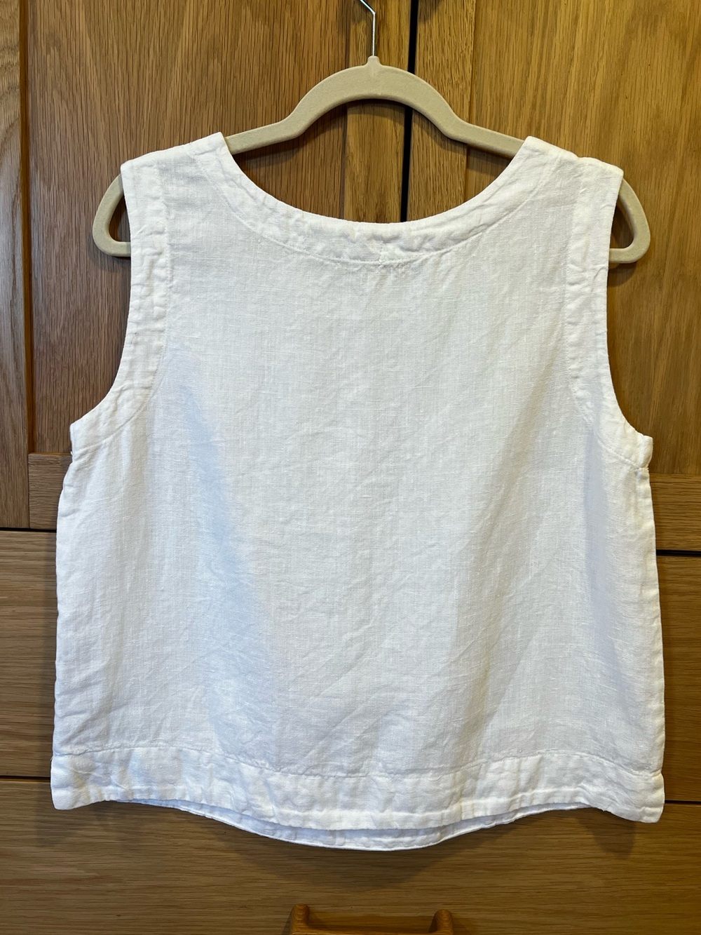 Cut Loose Linen Tank Top White Size Small Casual Spring Beach Minimalist Capsule - Picture 3 of 3